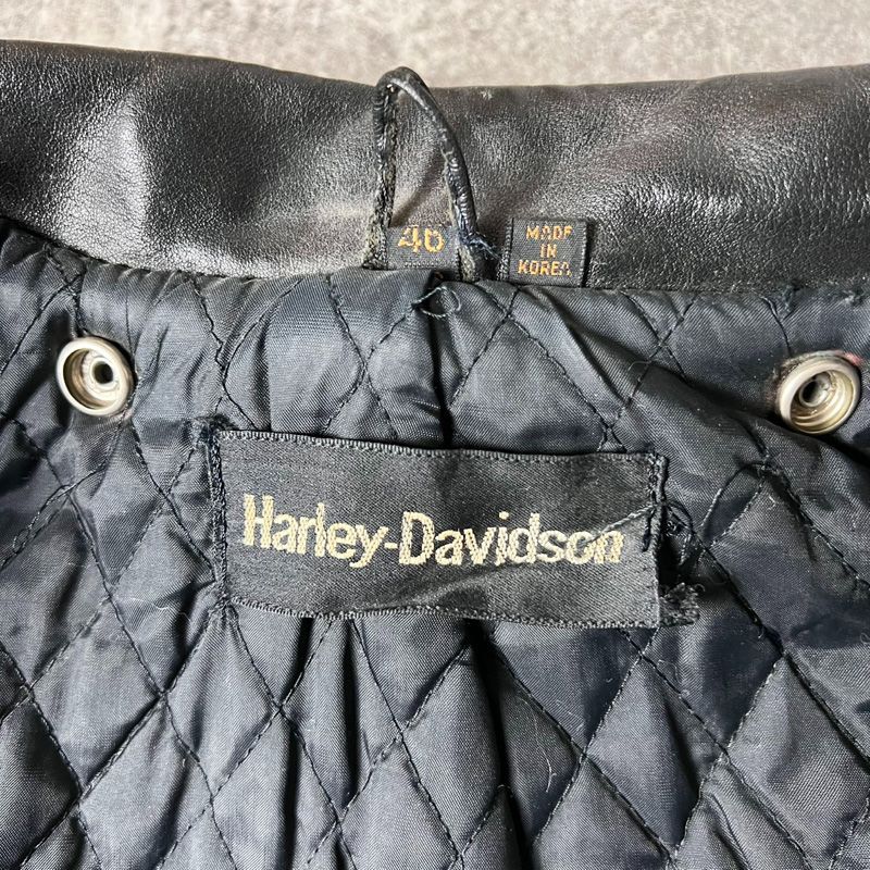 70s HARLEY DAVIDSON 中綿入り 本革 レザー ダブル ライダース