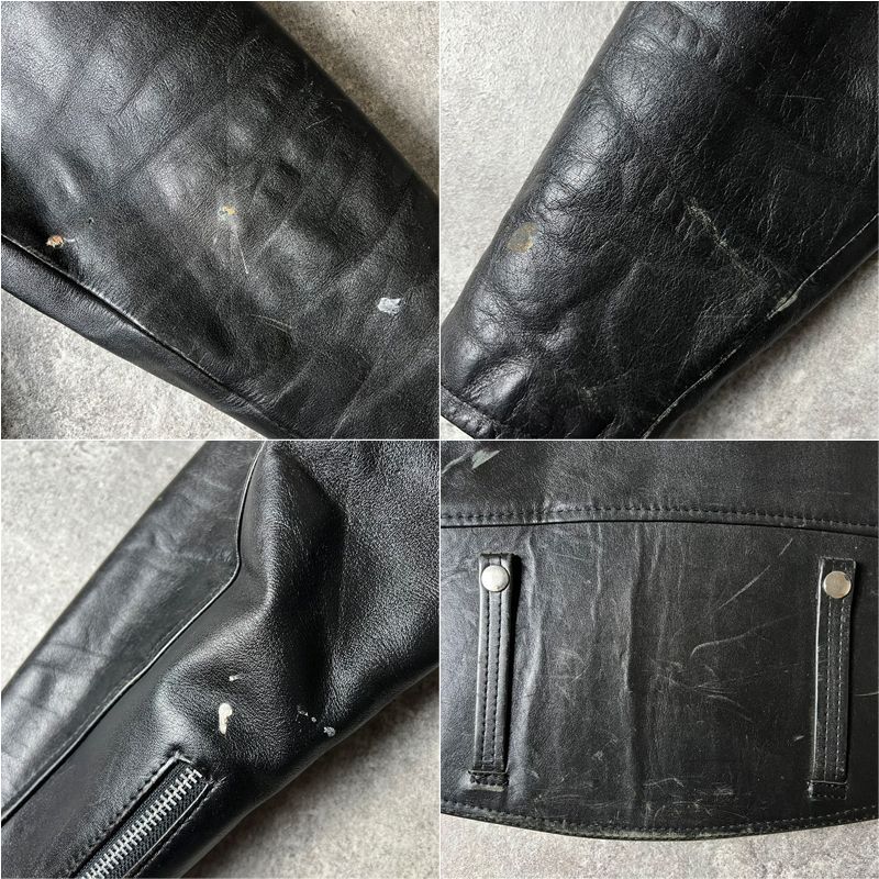 70s HARLEY DAVIDSON 中綿入り 本革 レザー ダブル ライダース