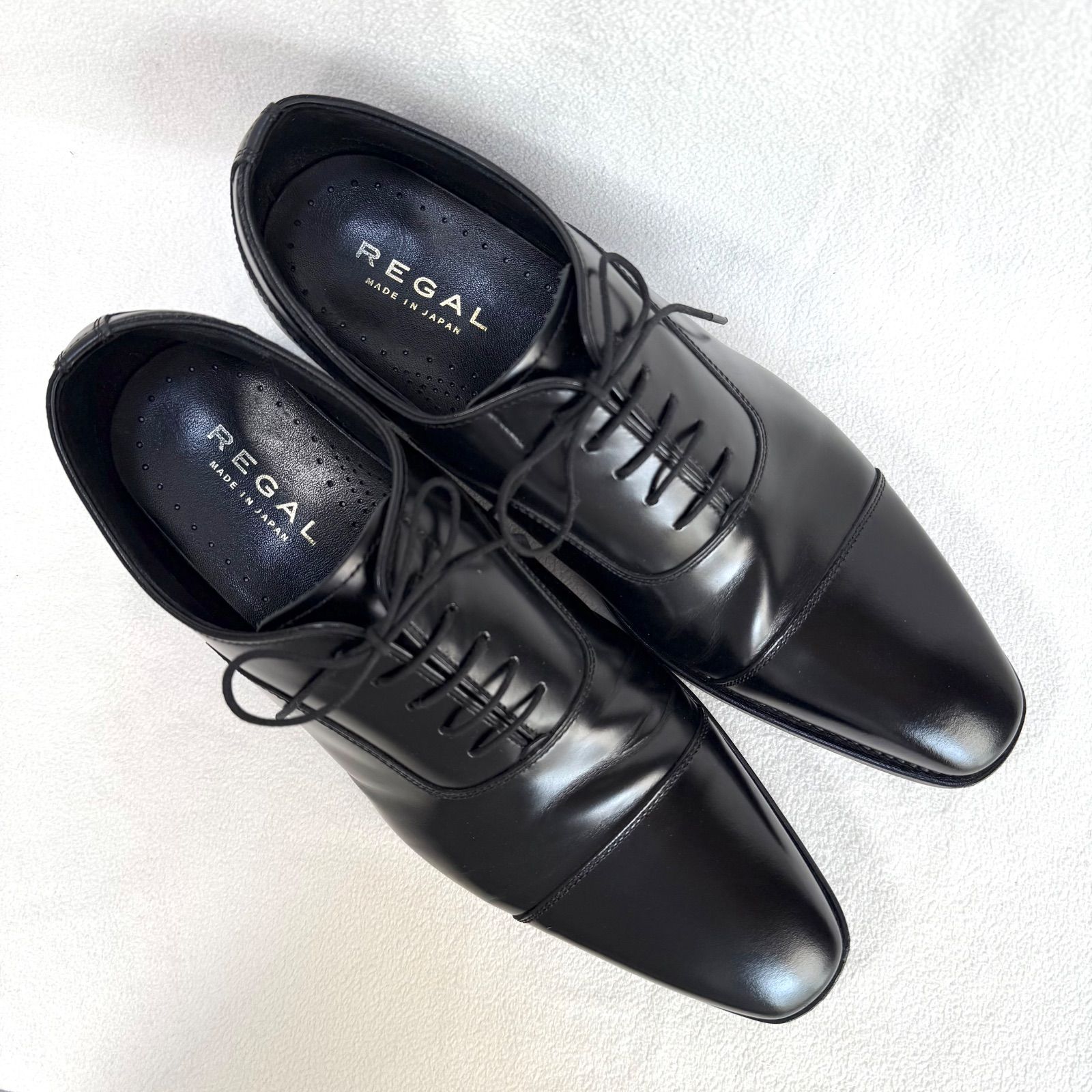 極美品✨リーガル 10GR ストレートチップ レザー ブラック 内羽根 25.5