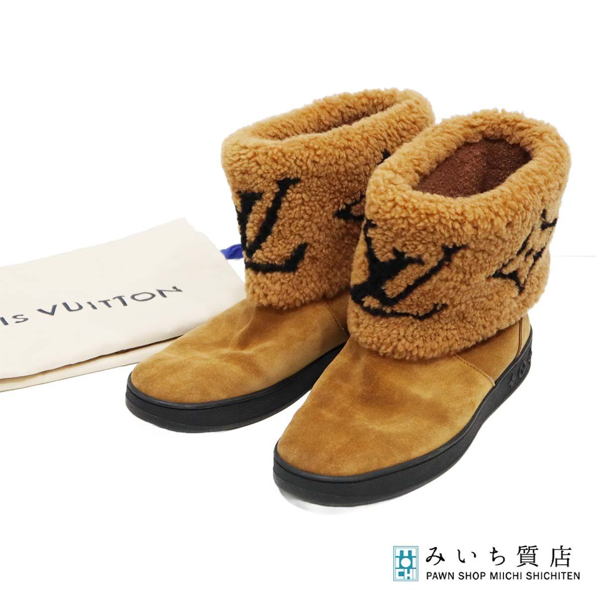 LOUIS VUITTON ルイヴィトン LV スノードロップライン ムートンブーツ FA0270 サイズ38 25cm スエード k1260