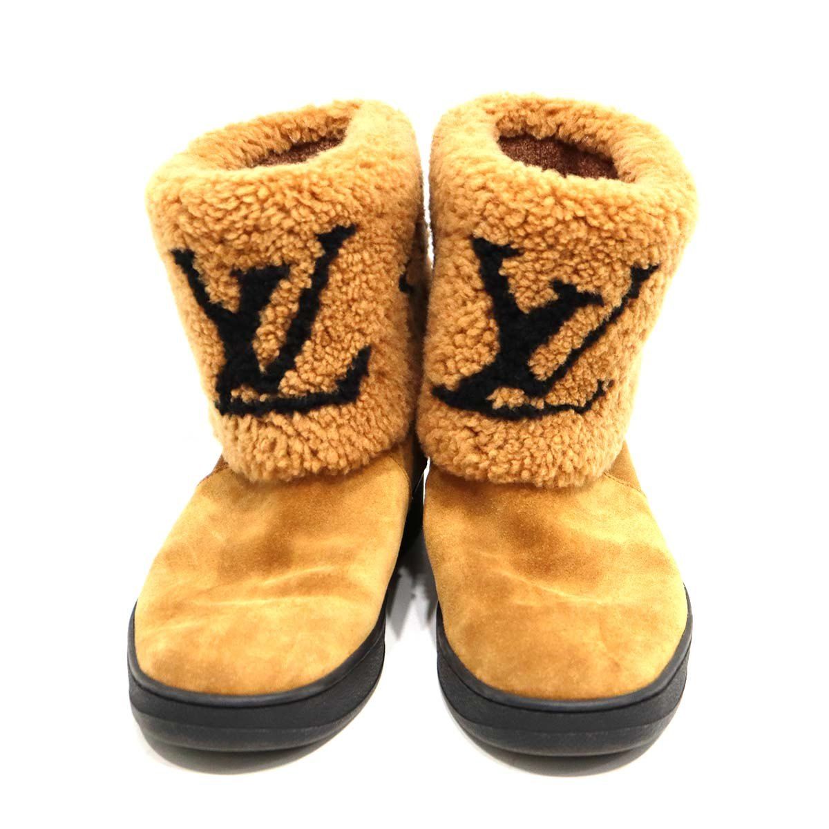 LOUIS VUITTON ルイヴィトン LV スノードロップライン ムートンブーツ FA0270 サイズ38 25cm スエード k1260