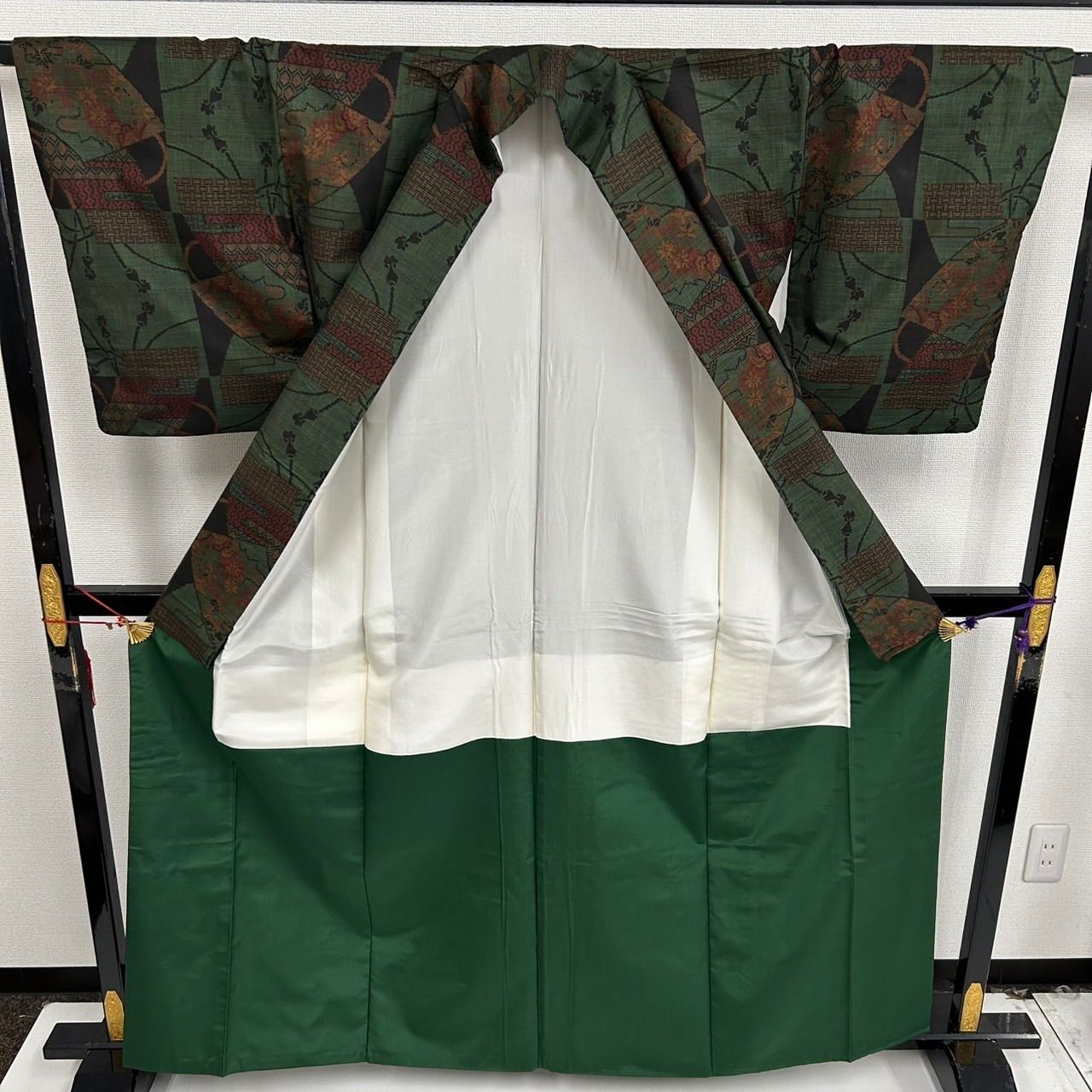 ソ*ブ様 夏物 夏大島紬 付け下げ 正絹 麻の葉 草 着物 U-7800 ソ*ブ様 夏物 夏大島紬 付け下げ 正絹 麻の葉 草 着物 U-7800