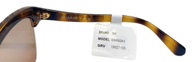 未使用 スワロフスキー サングラス 大粒ストーン SK6043 ブラウン 茶色