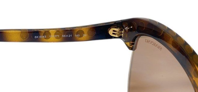 未使用 スワロフスキー サングラス 大粒ストーン SK6043 ブラウン 茶色