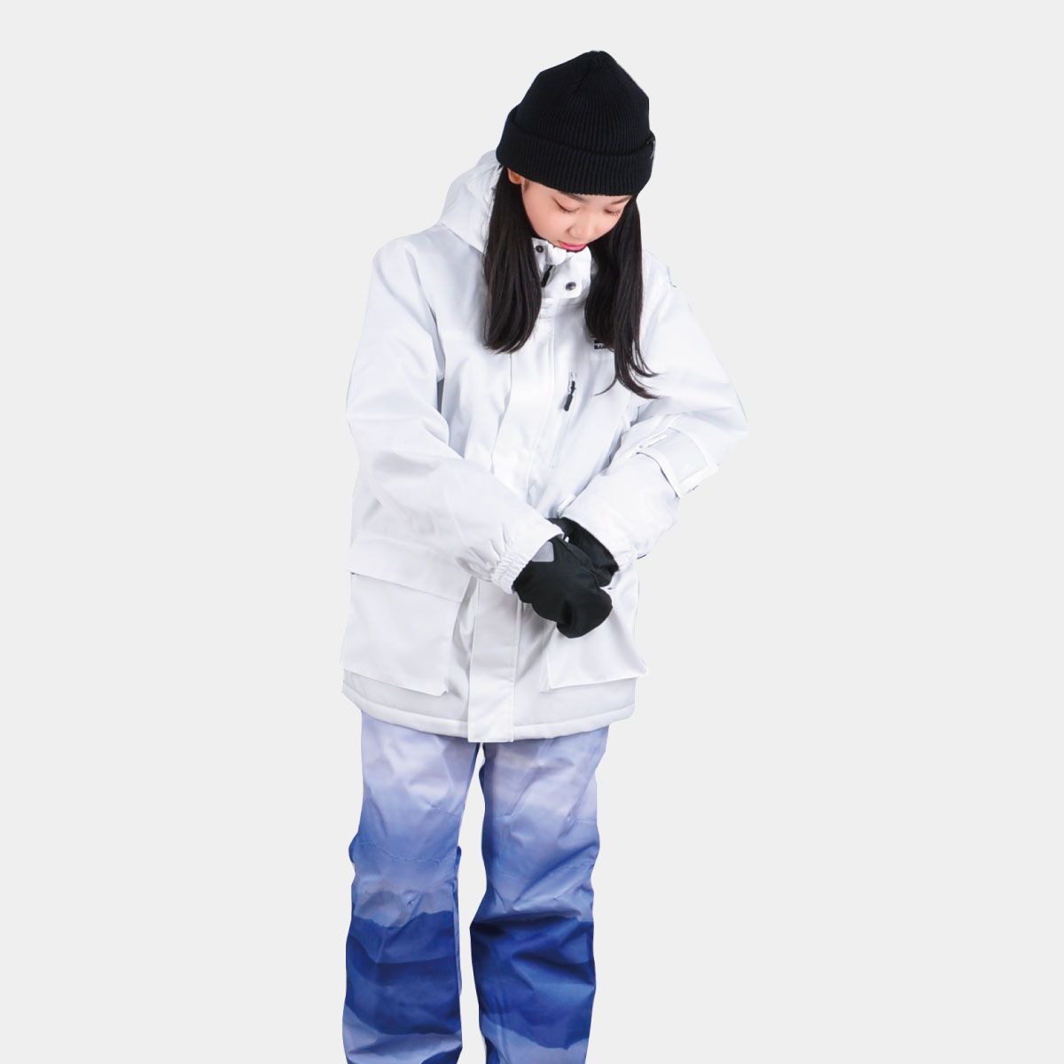 BANNNE バンネ レディース スキーウェア 上下セット スノーウェア スキー スノーボード ウィンタースポーツ BNS-202 ホワイト×ネイビースカイ