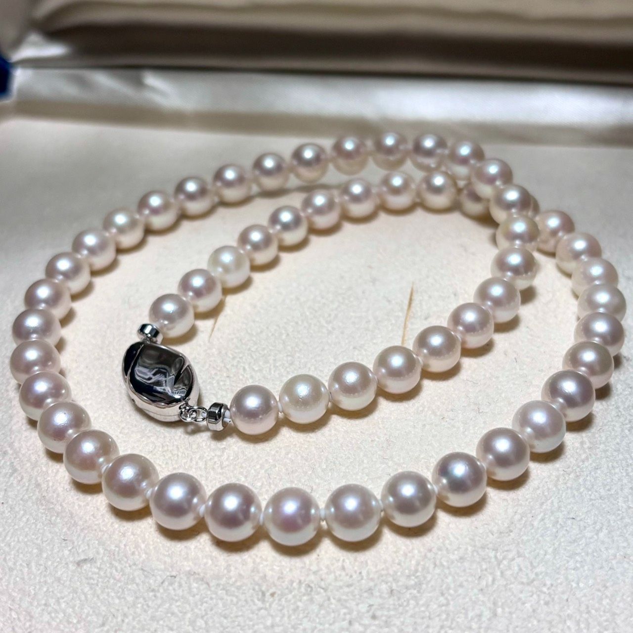 テリ強】あこや真珠 パール ネックレス 約7mm-7.5mm シルバー金具 