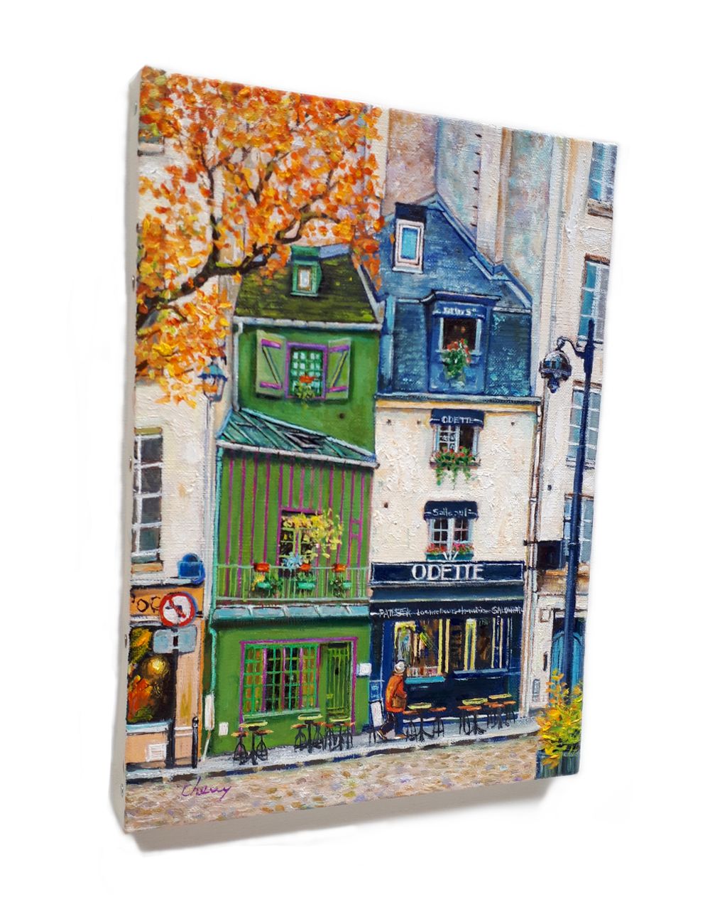 カラフルで お店 油絵 F4号 油彩 インテリアアート WWW_IBETON_RU