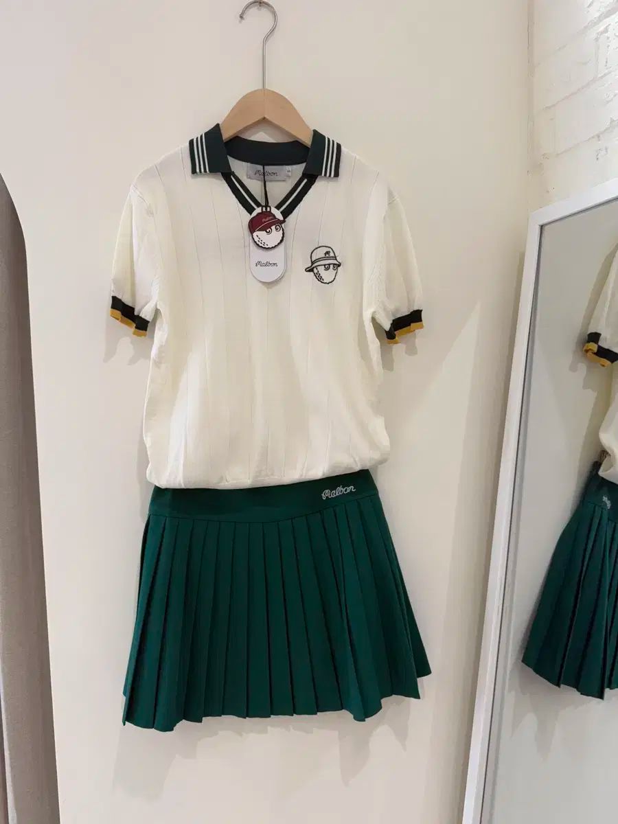 マルボンゴルフ ニット 半袖 Tシャツ プリーツスカート