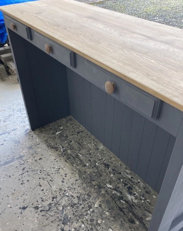 【安心の国内正規商品】  受注製作 引き出し３杯付 レジカウンターテー 受付カウンター 1400 棚無し