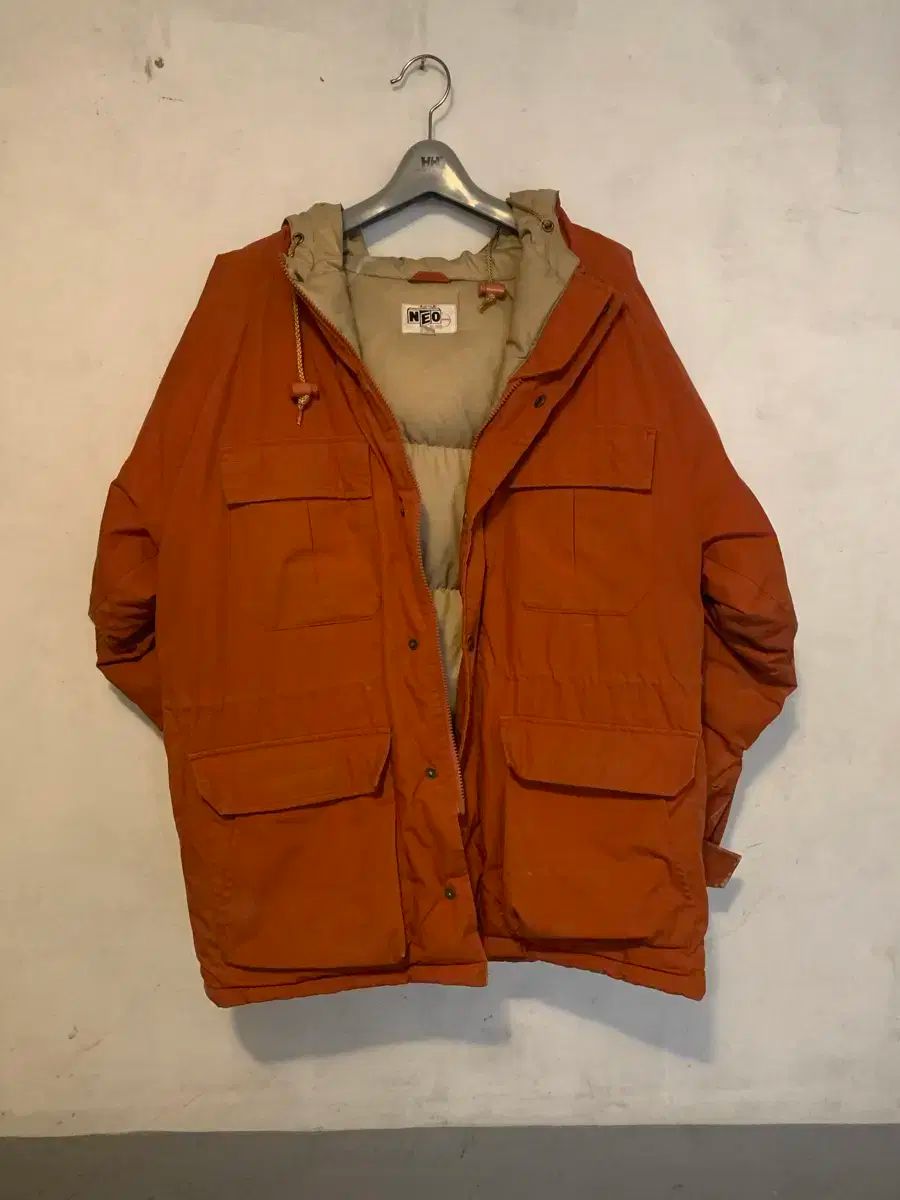 ヴィンテージ復刻 オレンジ ダウン パーカ 80s 90s