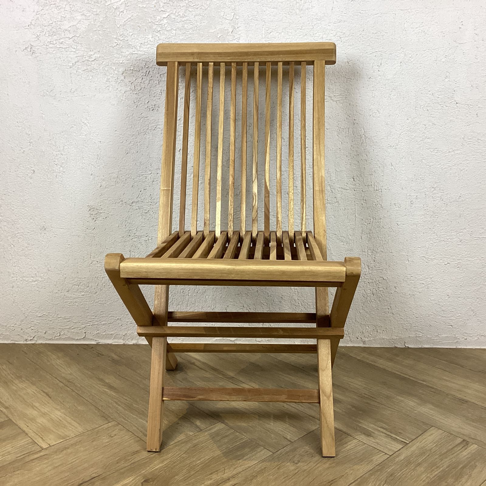 木製 ホールディングチェア 折り畳み椅子 チーク無垢 未塗装ナチュラル Type2 sto-241