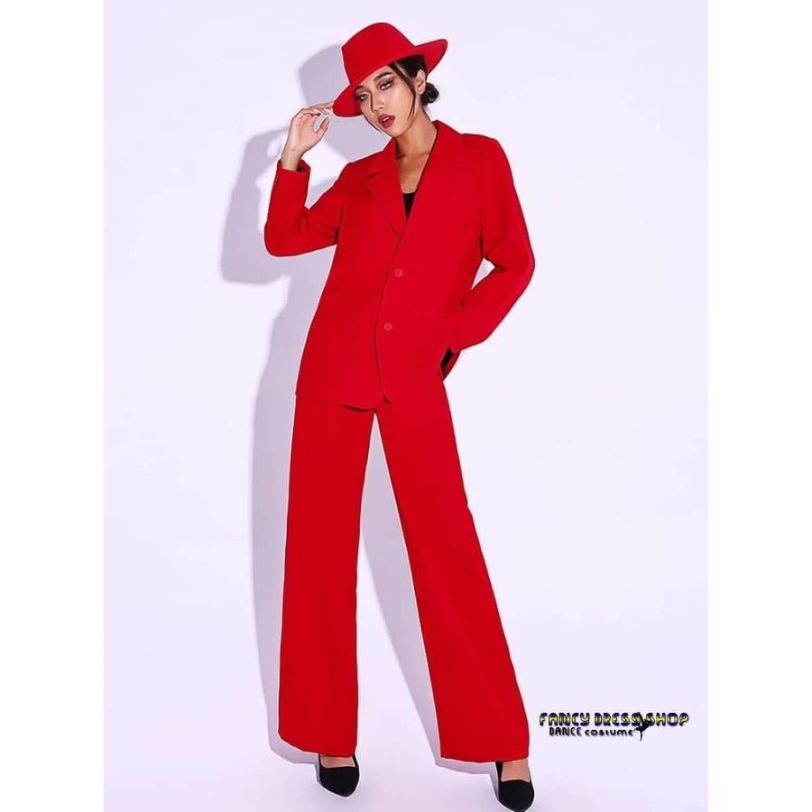 ジャズダンス衣装 赤 レッド スーツセット レディース 韓国 kpop アイドル ステージ衣装 セットアップ レディース ジャケット パンツ 長袖
