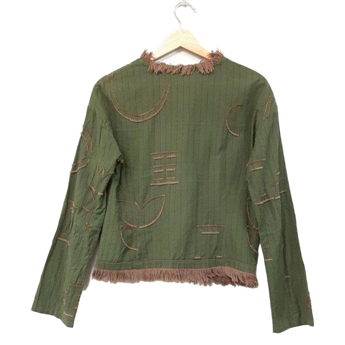 HaaT HeaRT ハート カーディガン サイズ2 M レディース - ダークグリーン×グレーベージュ 長袖