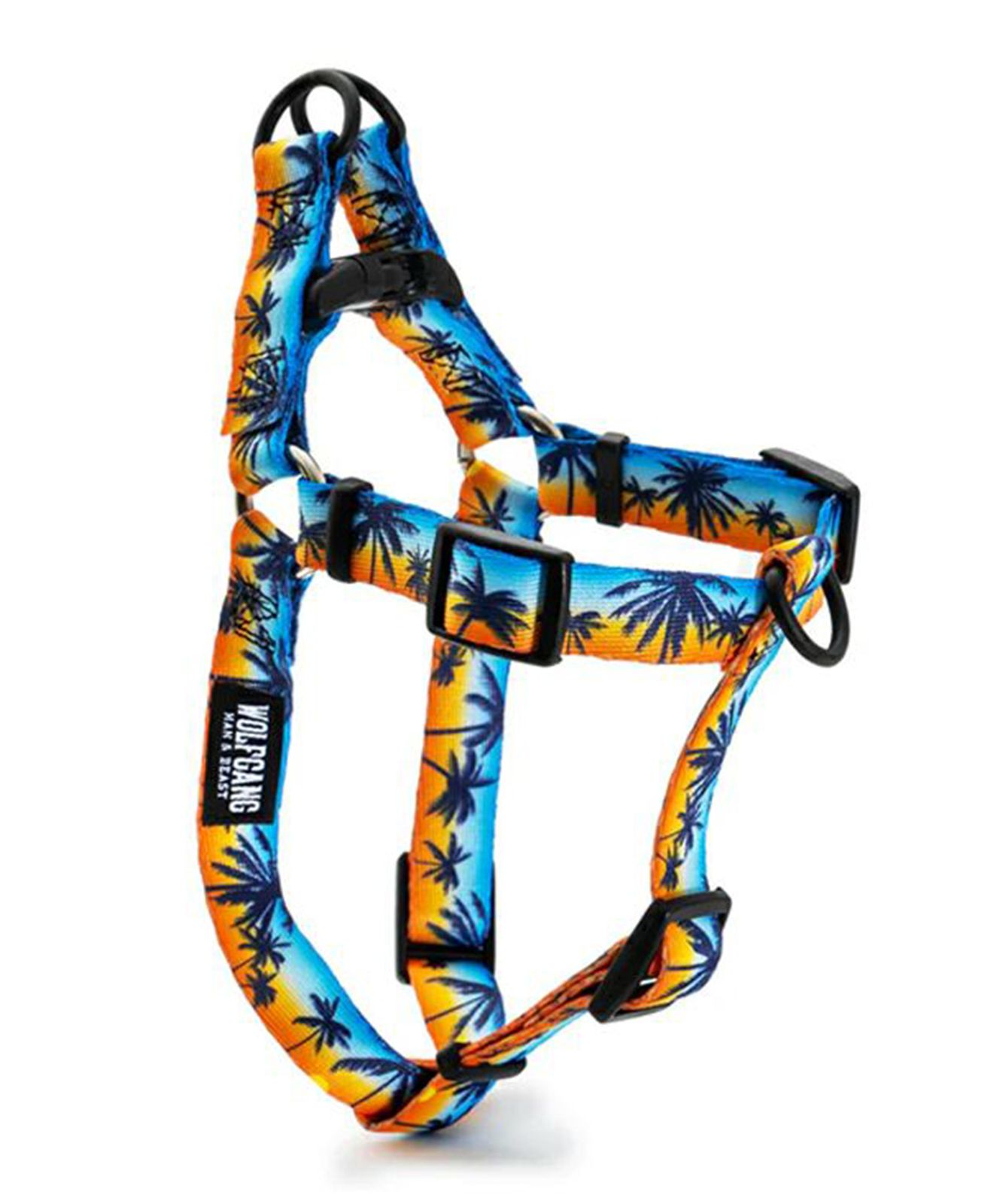 ムラスポ公式 WOLFGANG ウルフギャング 犬用 ハーネス SunsetPalms Harness Lサイズ 中型犬用 大型犬用 胴輪 サンセットパームス ブルー×オレンジ WH-003-86