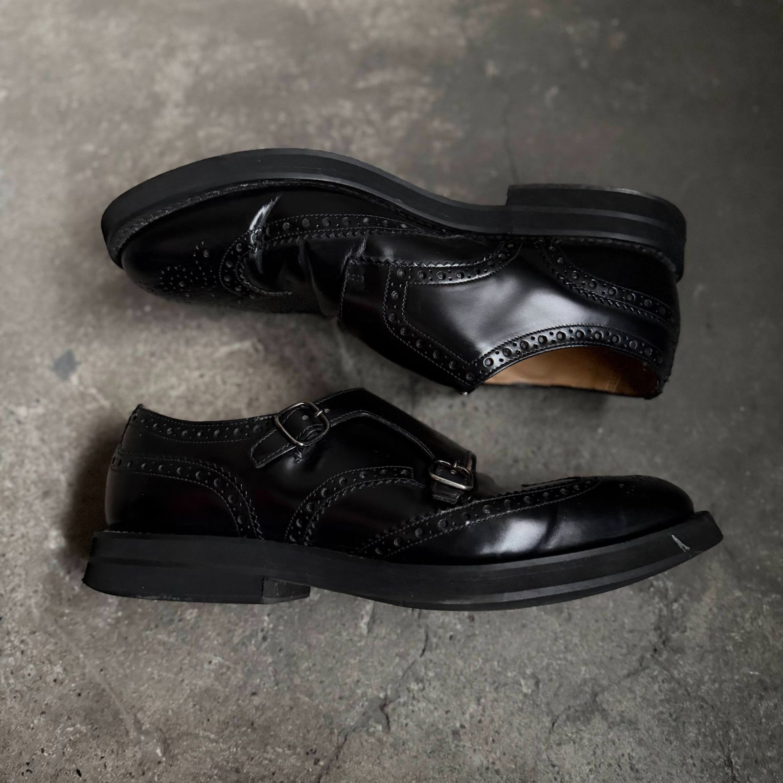 Church s KELBY 2 ダブルモンク ウイングチップ レザーシューズ ブラック 27 cm 80 Fラスト チャーチ ケルビー 6173