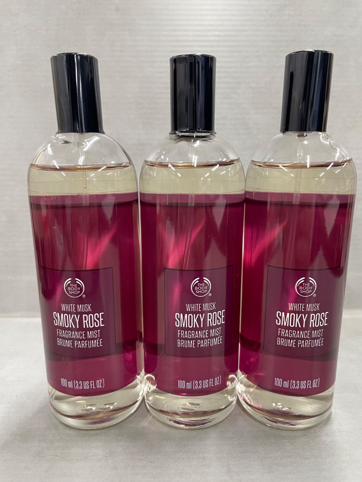 W1472 BODY SHOP ホワイトムスク スモーキー ローズ フレグランスミスト 100ml 計3点セット
