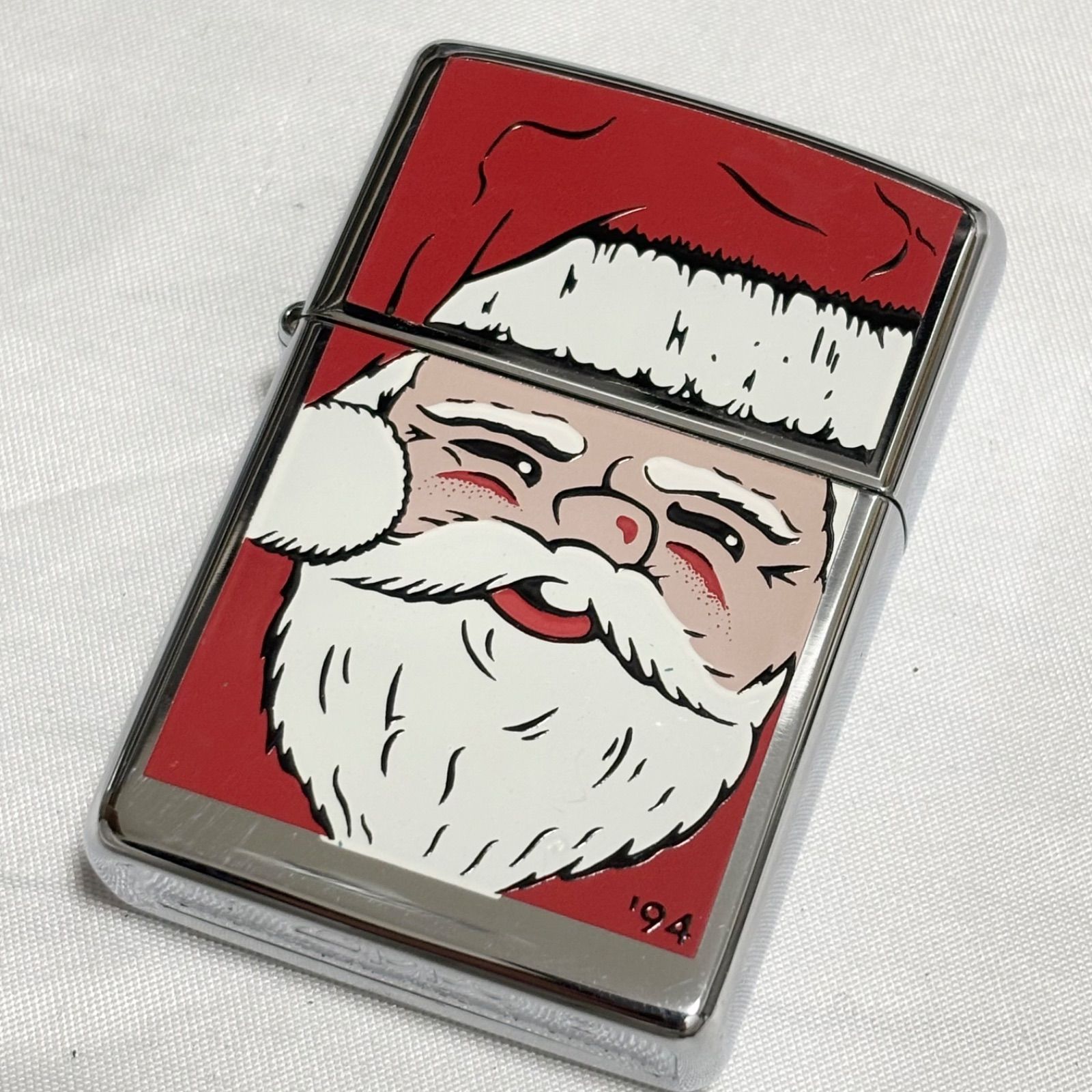 Zippo ジッポー クリスマス サンタさん サンタクロース レッド×ホワイト シルバー オイルライター 喫煙具 タバコ 煙草 ヴィンテージ