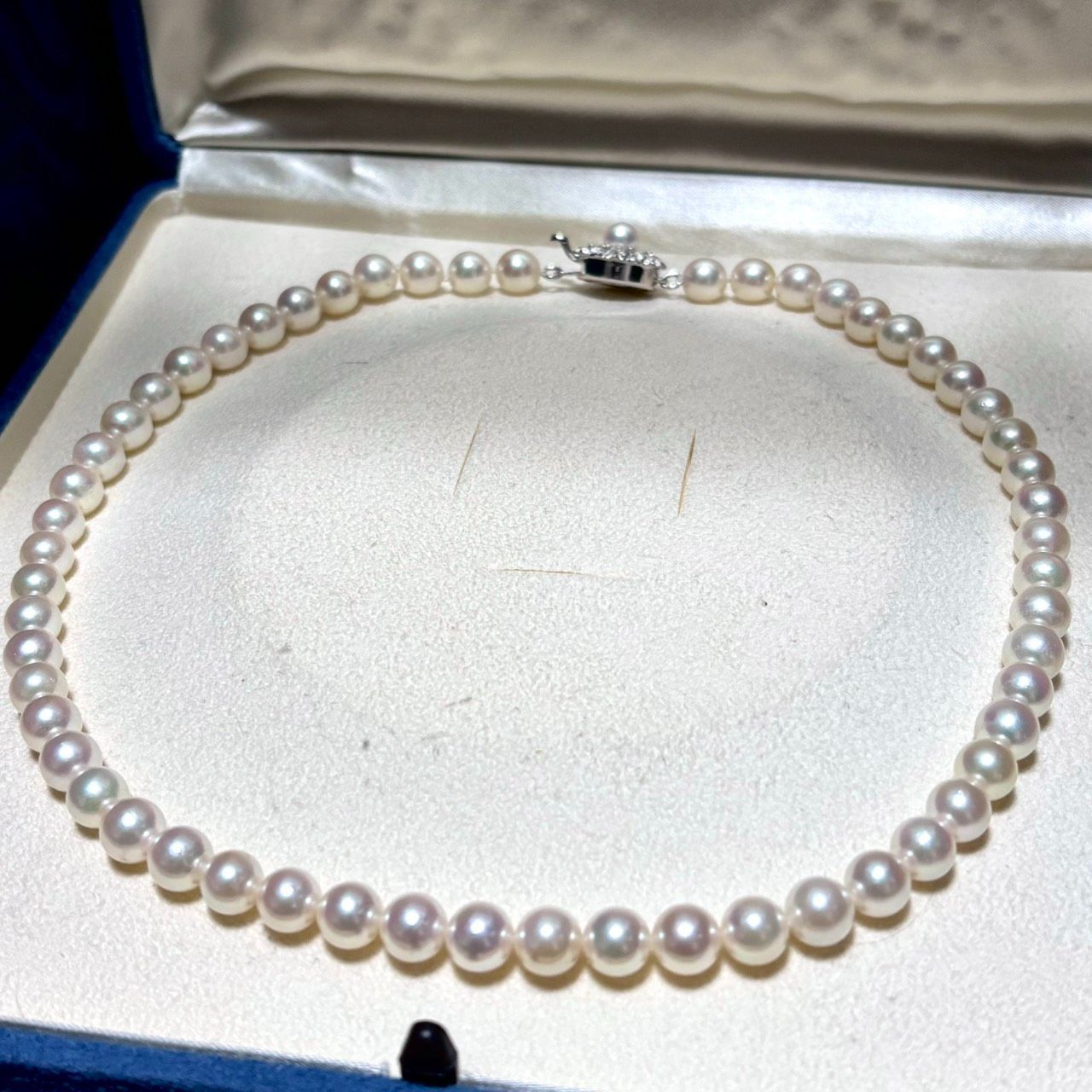 テリ強】アコヤパール ネックレス 約7~7.5mm 約42cm シルバー金具 テリ