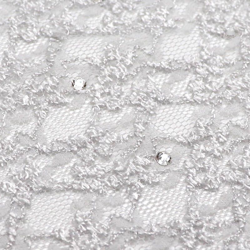 帯揚げ 振袖用 ポリエステル 成人式 晴れ着 薄グレー レース クリスタル付き 長さ166cm 幅30cm 着付け小物 和装小物 振袖小物