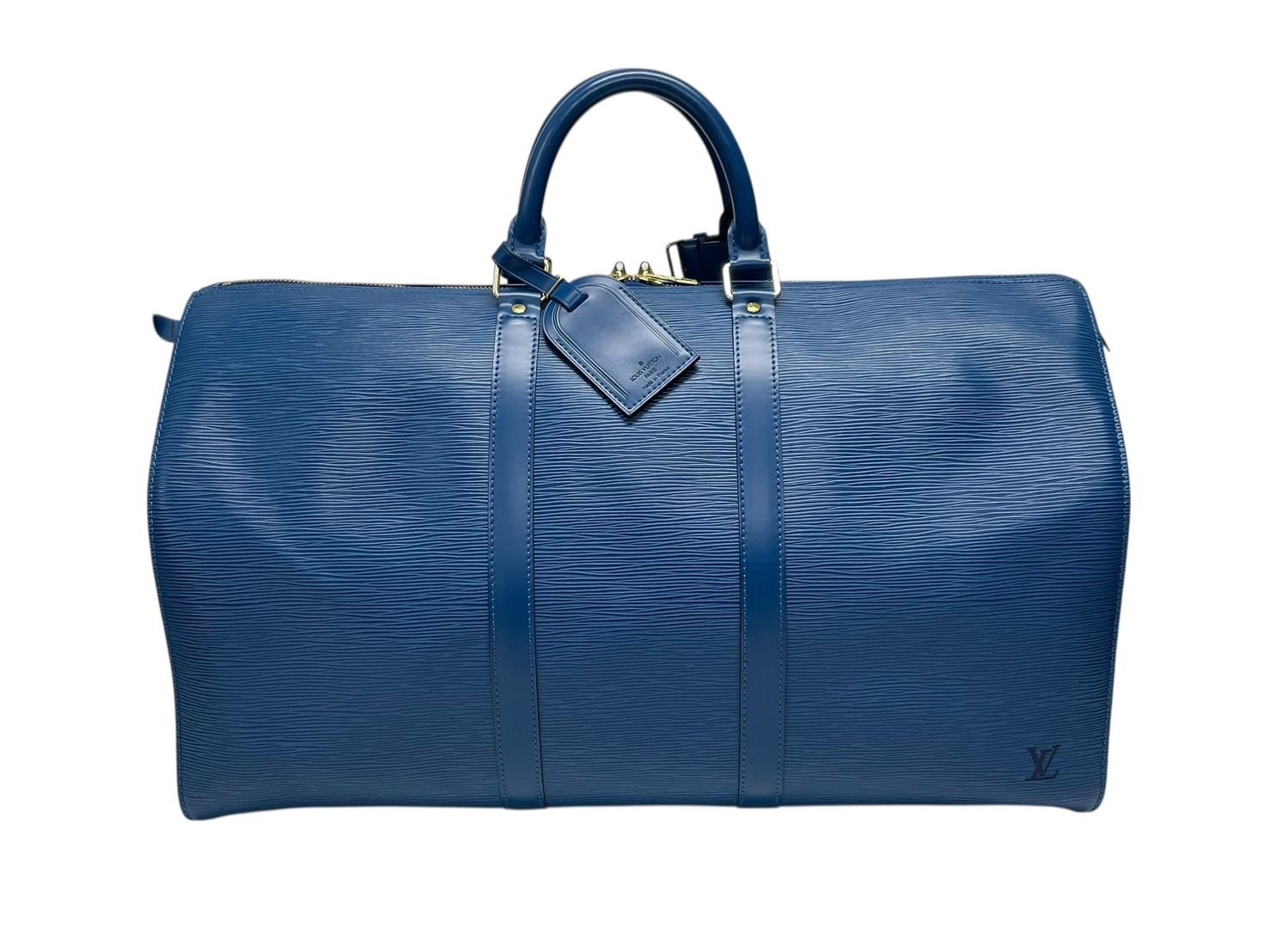 LOUIS VUITTON ルイヴィトン ボストンバッグ エピ M42965 キーポル50 keepall ブルー レザー PVC 4b008122
