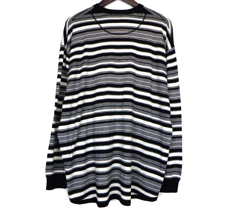 ポリプロイド POLYPLOID 25AW OVERSIZE LONGSLEEVE B 7 001 060 カシミア シルク ボーダー オーバーサイズ ロングスリーブ 長袖 カットソー 44892