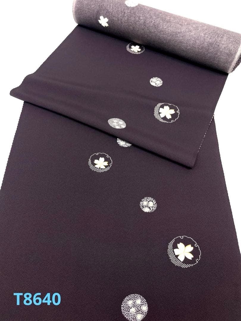 小紋 飛び柄 雪輪に桜 正絹 反物 - メルカリ