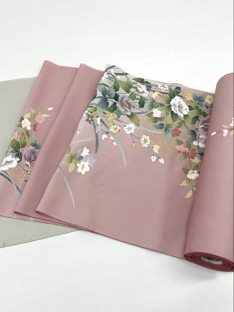 付け下げ 刺繍 銀彩 正絹 反物 付け下げ 蘇州刺繍 金駒 銀駒 金彩 銀彩