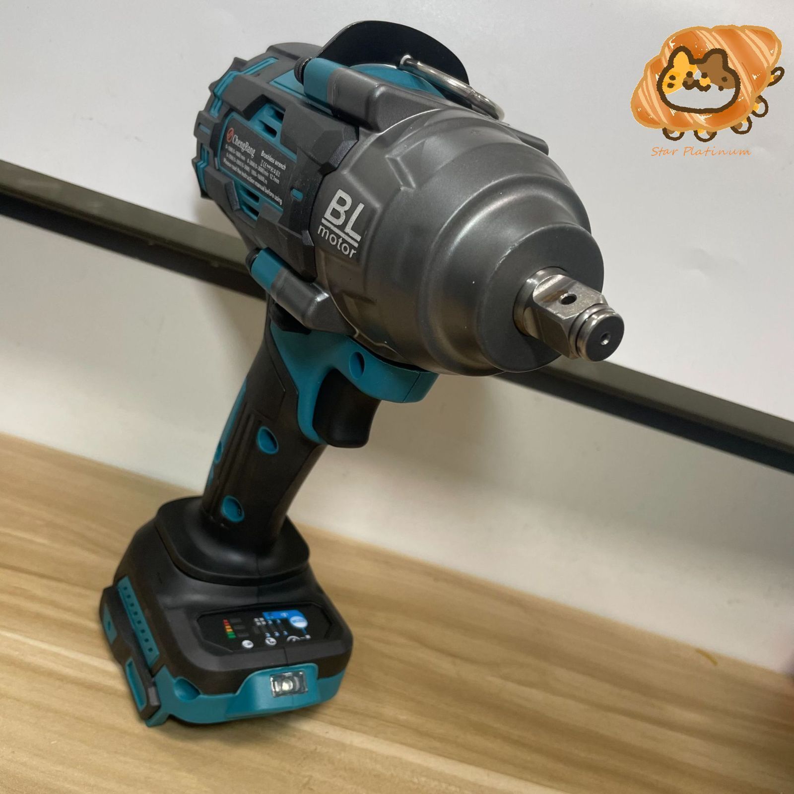 電動インパクトレンチ トルク 1000N M ブラシレスモーター搭載 18Vバッテリー 併用正逆転両用 LEDライト付き