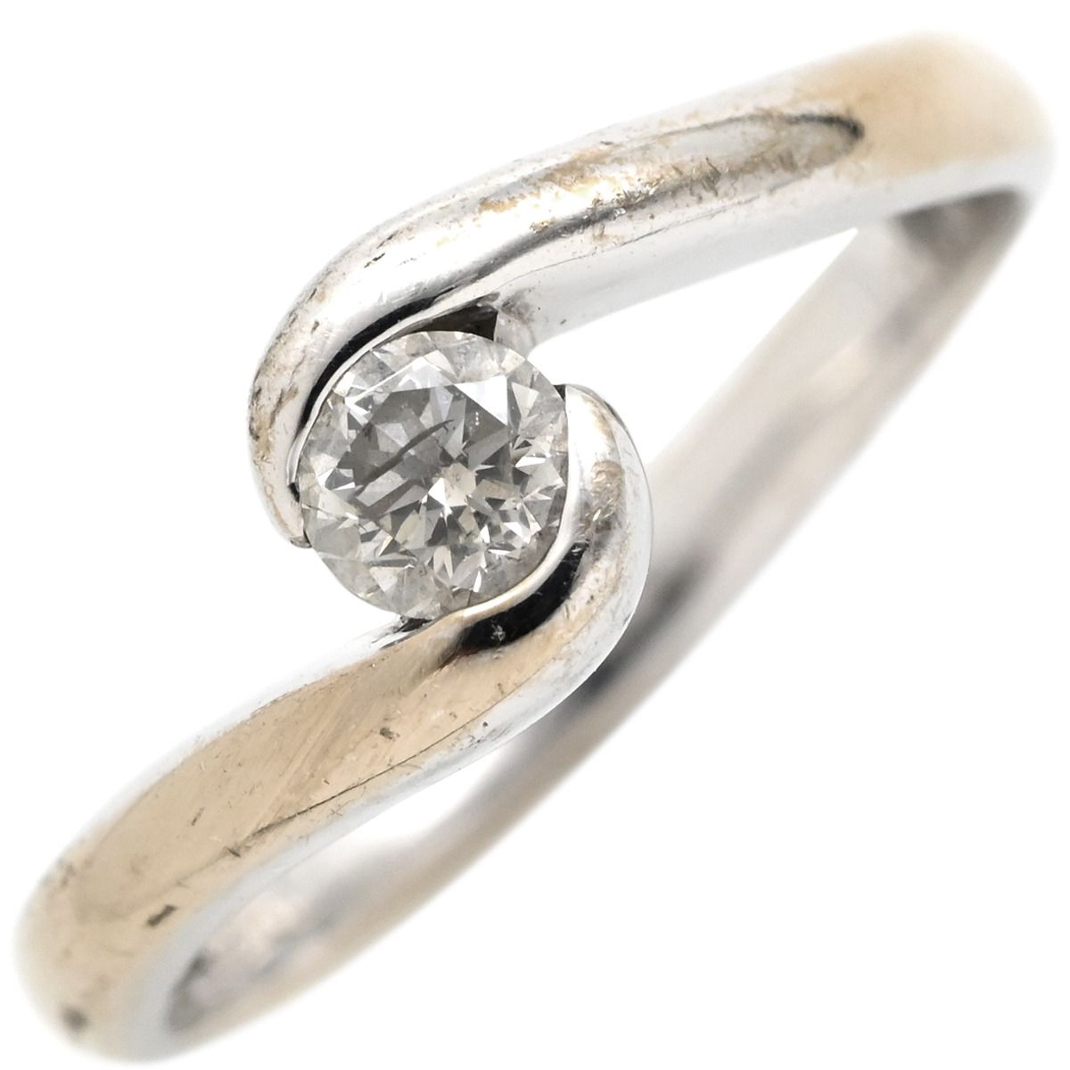 リング 指輪 ダイヤリング K18WG ダイヤモンド プラチナシルバー ダイヤモンド ホワイトゴールド 1P 1粒ダイヤ 9号