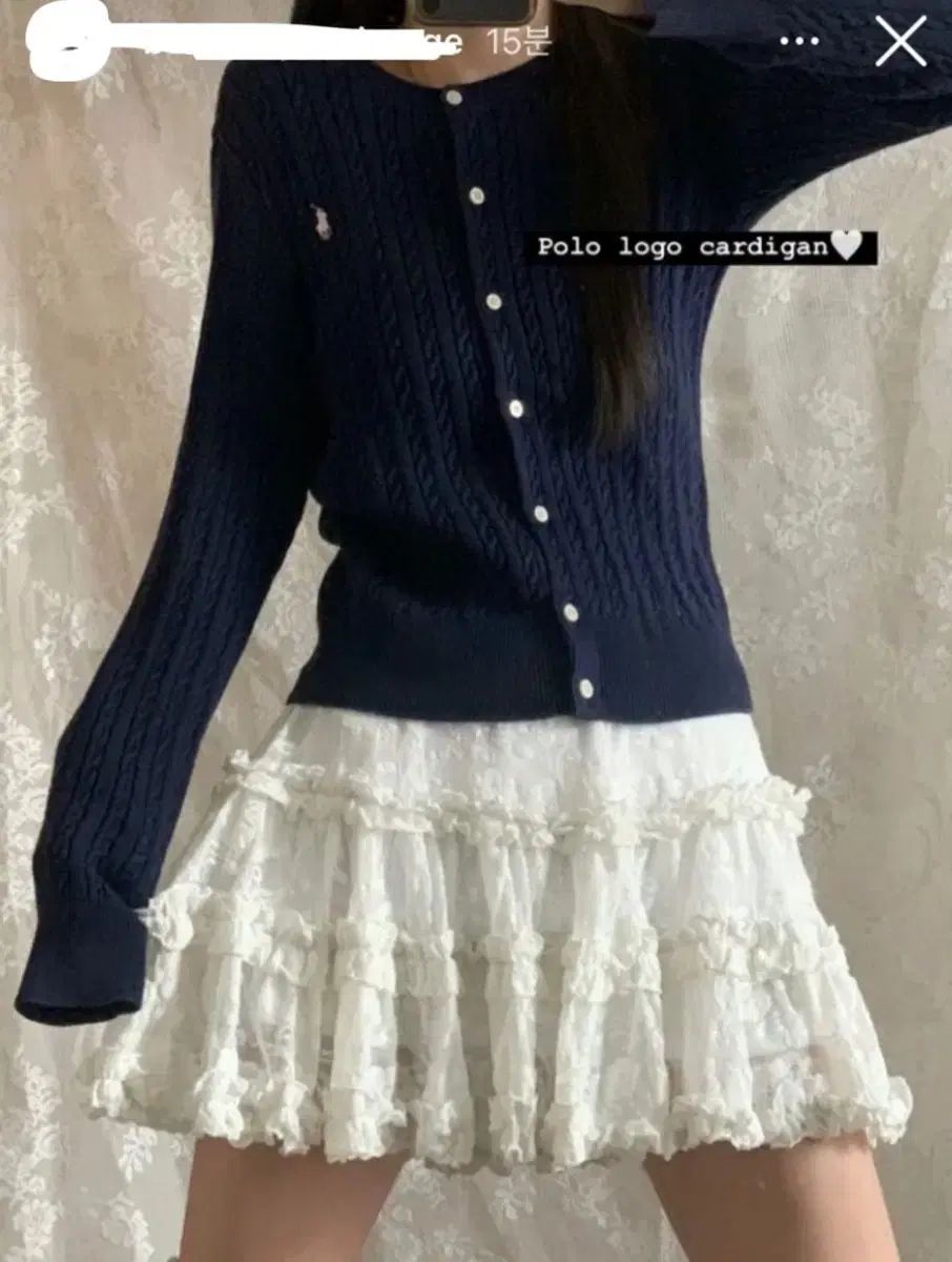 ポロラルフローレン ネイビー ピンクポニー ケーブル ニット カーディガン ヴィンテージ ガールズXL