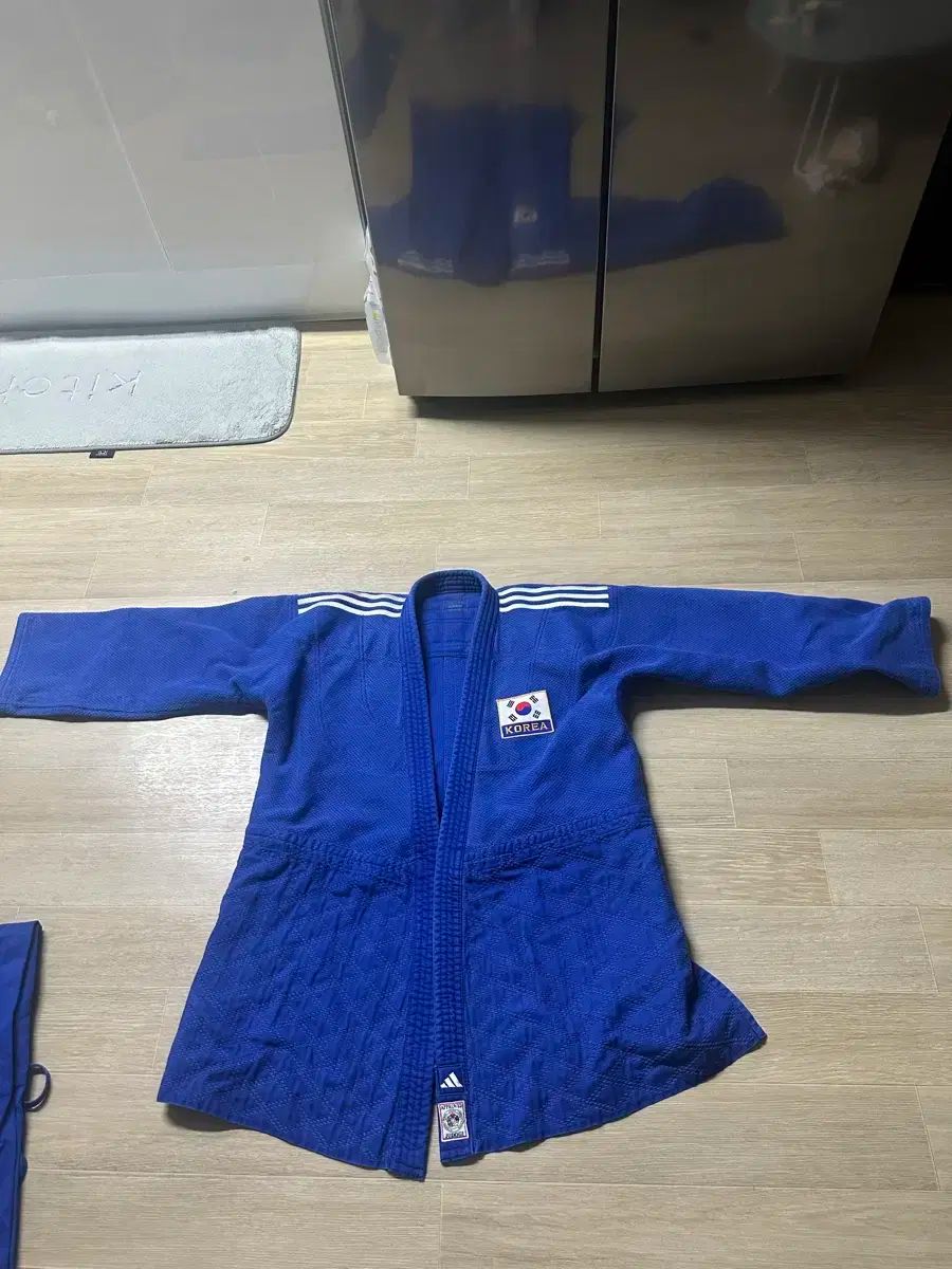 アディダス チャンピオン 柔道着 ブルー KOREA パッチ