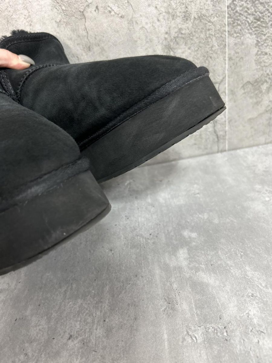  emu エミュー オーストラリア 厚底 ムートン ブーツ size 24.5 cm 黒 メンズ ムートンブーツ ブーツ 革靴