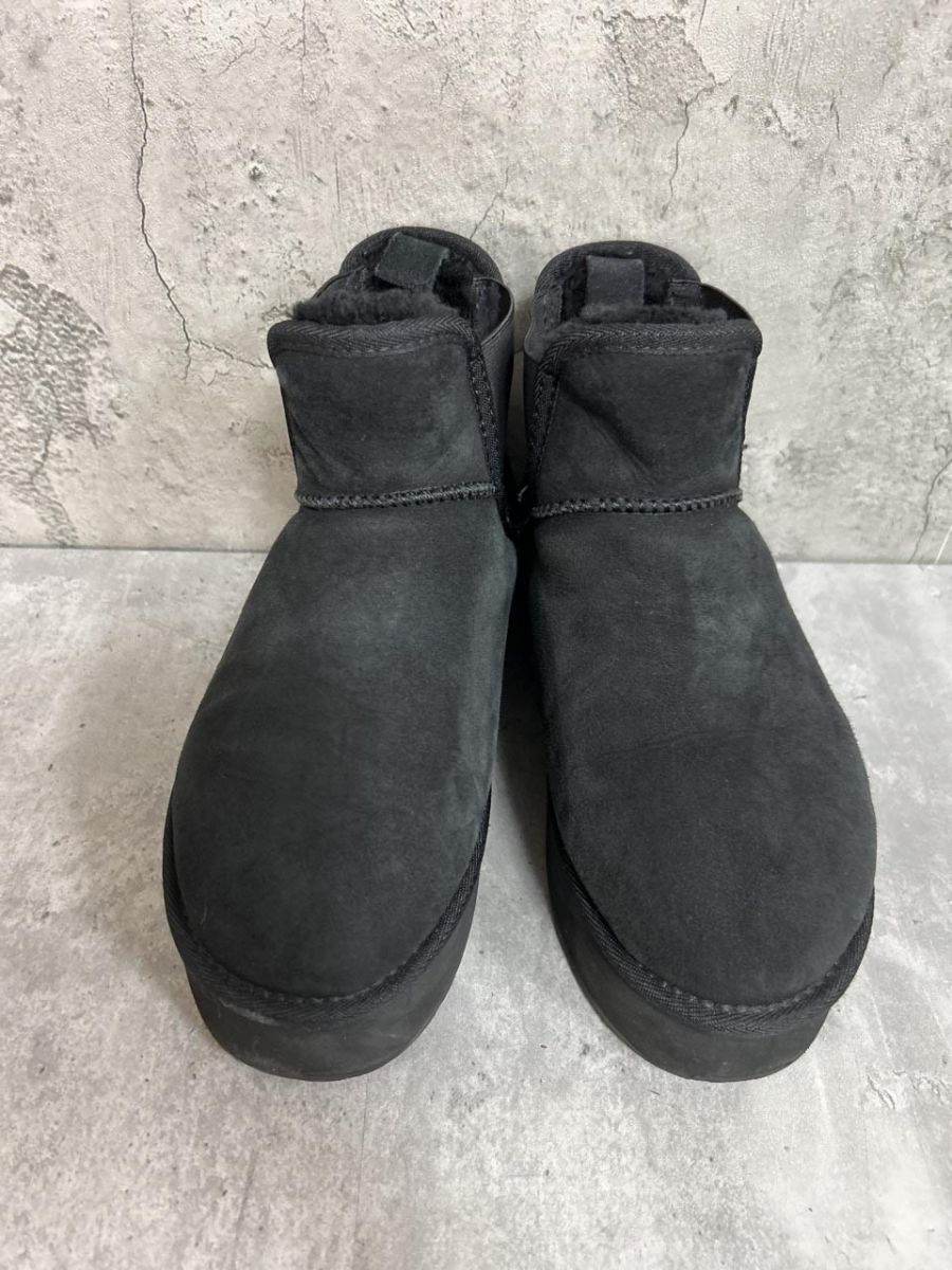 emu エミュー オーストラリア 厚底 ムートン ブーツ size 24.5 cm 黒 メンズ