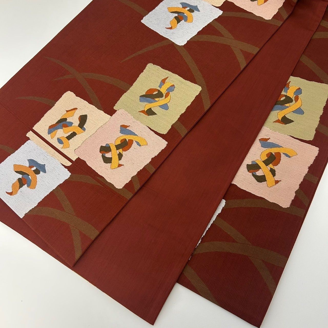 洒落袋帯 四角に素敵な織り出し 六通 正絹 MA-441 - メルカリ