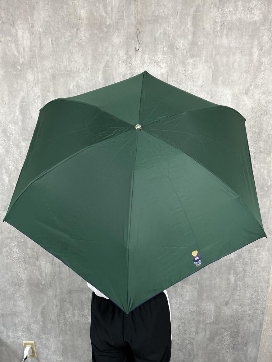 POLO RALPH LAUREN ポロ ラルフローレン 雨天両用 くま 折りたたみ 傘 sizeF 緑 レディース