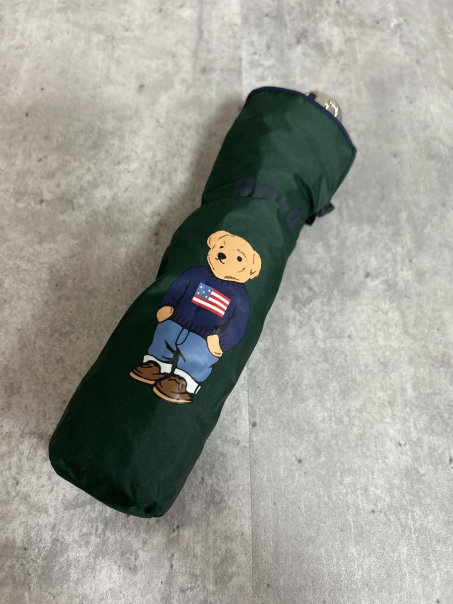 POLO RALPH LAUREN ポロ ラルフローレン 雨天両用 くま 折りたたみ 傘 sizeF|緑 ◎レディース