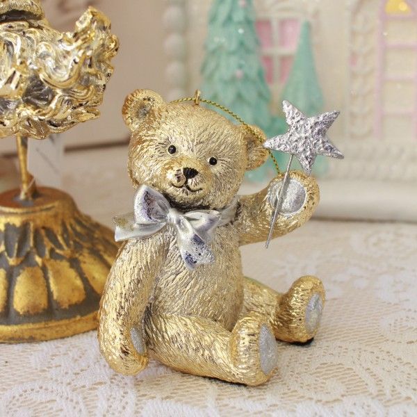クリスマス テディベア オーナメント 可愛い ゴールド ベアー ツリー