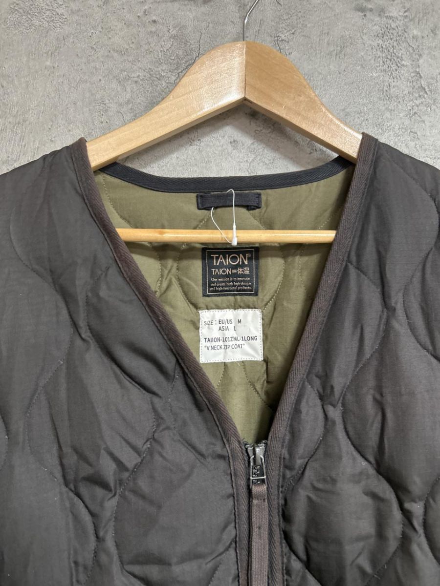 TAION タイオン 体温 ロング キルティング ジャケット sizeL 黒 レディース GULLKHAN_COM