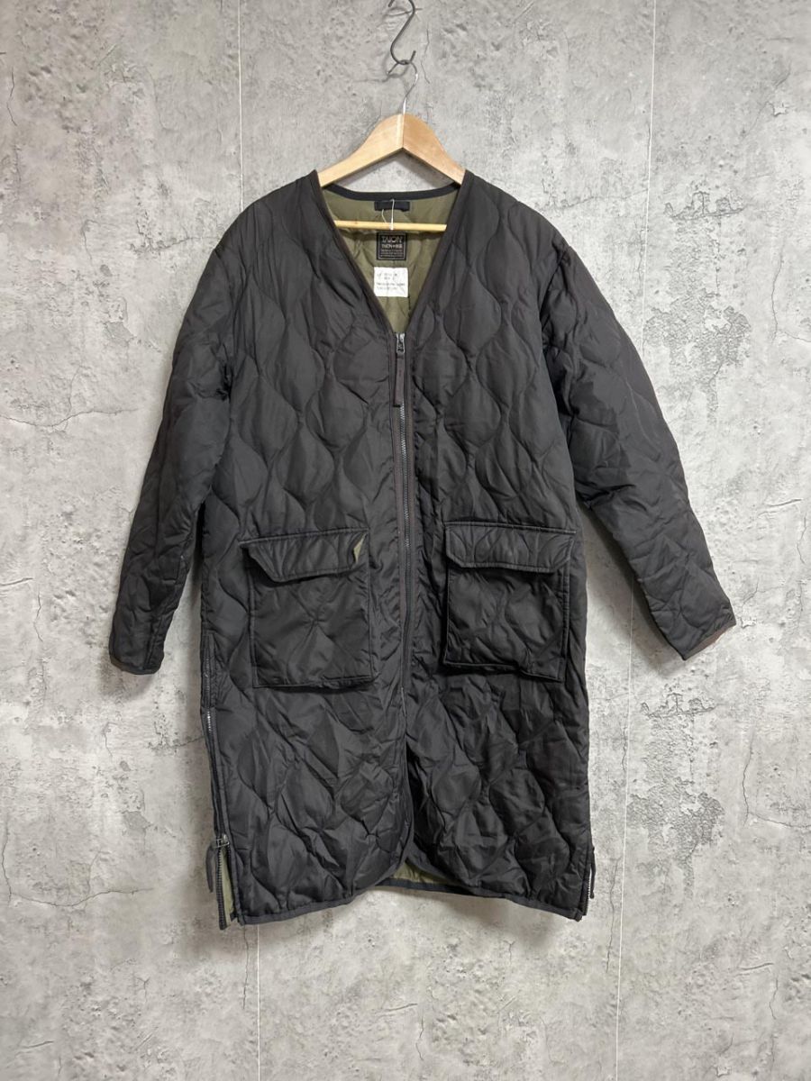 TAION タイオン 体温 ロング キルティング ジャケット sizeL 黒 ◆ ◎レディース
