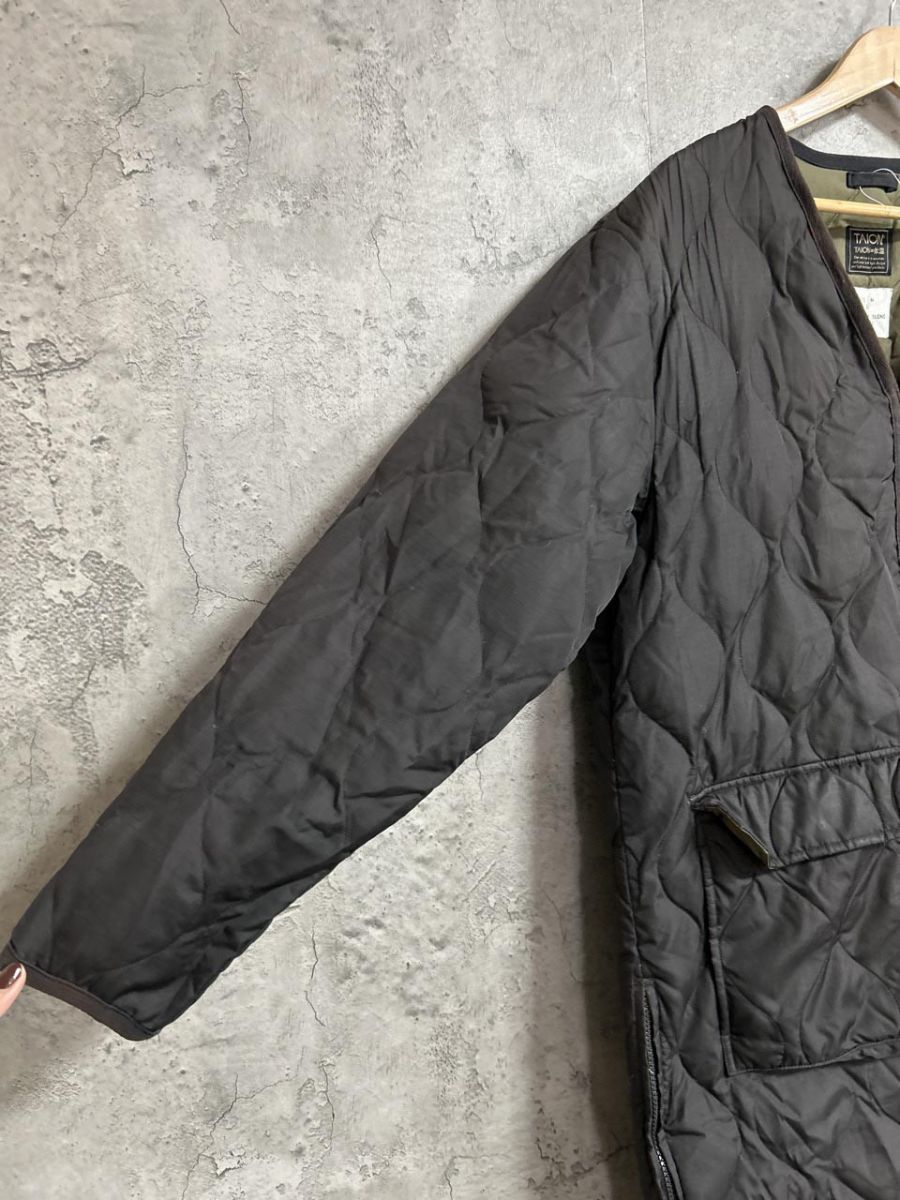 TAION タイオン 体温 ロング キルティング ジャケット sizeL 黒 レディース