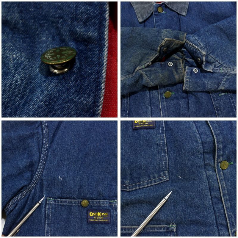 70s USA製 vintage OSHKOSH 裏地キルティング カバーオール メンズ