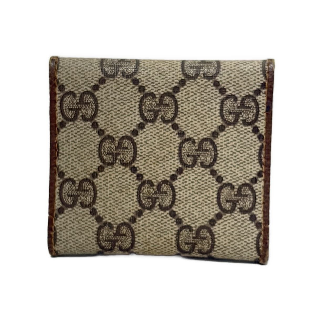GUCCI グッチ コインケース GGプラス GGスプリーム ベージュ×ダークブラウン レザー