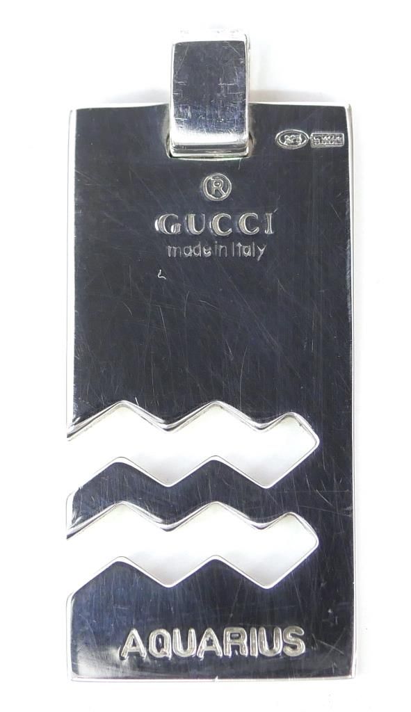 グッチ GUCCI ペンダントトップ プレート みずがめ座 星座モチーフ シルバー SV925