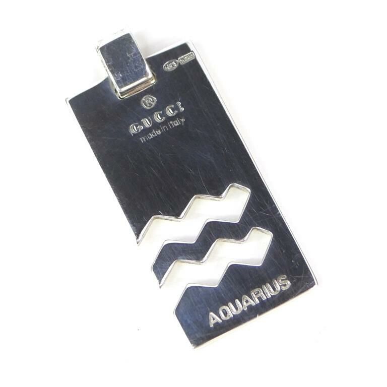 グッチ GUCCI ペンダントトップ プレート みずがめ座 星座モチーフ シルバー SV925