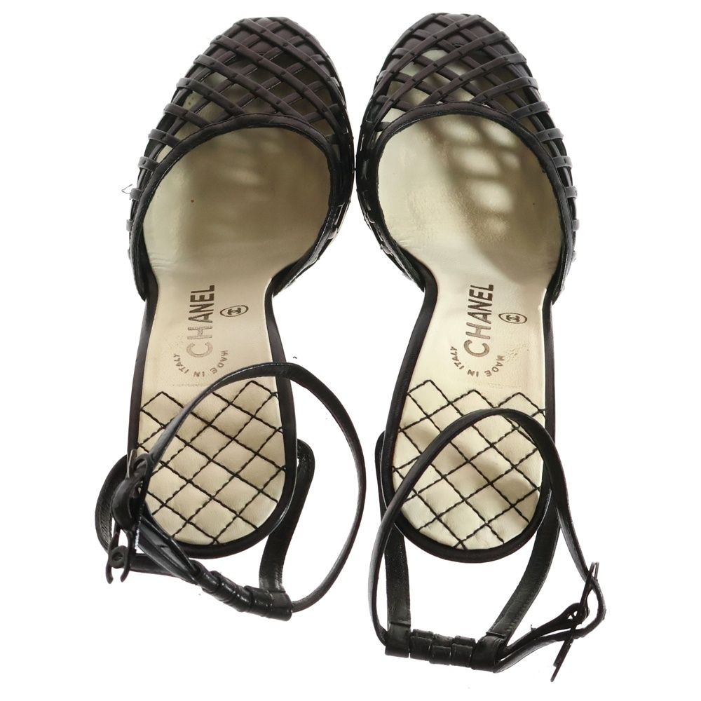 CHANEL (シャネル) ココマーク レザー メッシュ アンクルストラップ
