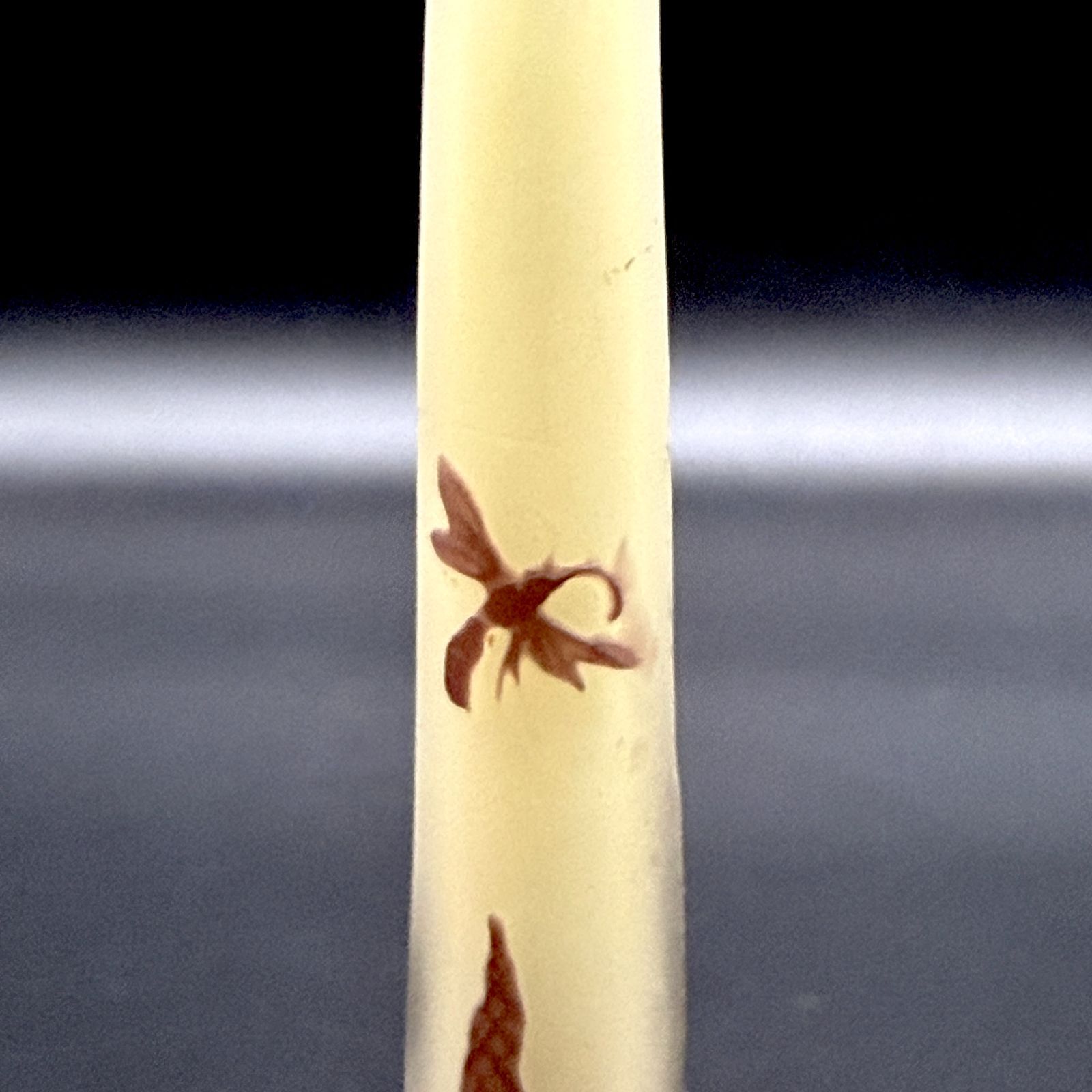 エミール•ガレ 一輪挿し 美術品 ホクシャ文 鶴首型 花瓶 アンティーク エミール ガレ 蜂と飛蝗文鶴首花瓶 一輪挿し バッタ 昆虫 ハチ 花器