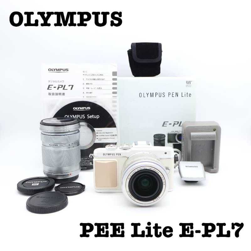 完動品 OLYMPUS PEN Lite E-PL7 ミラーレスカメラセット ショット数1041!