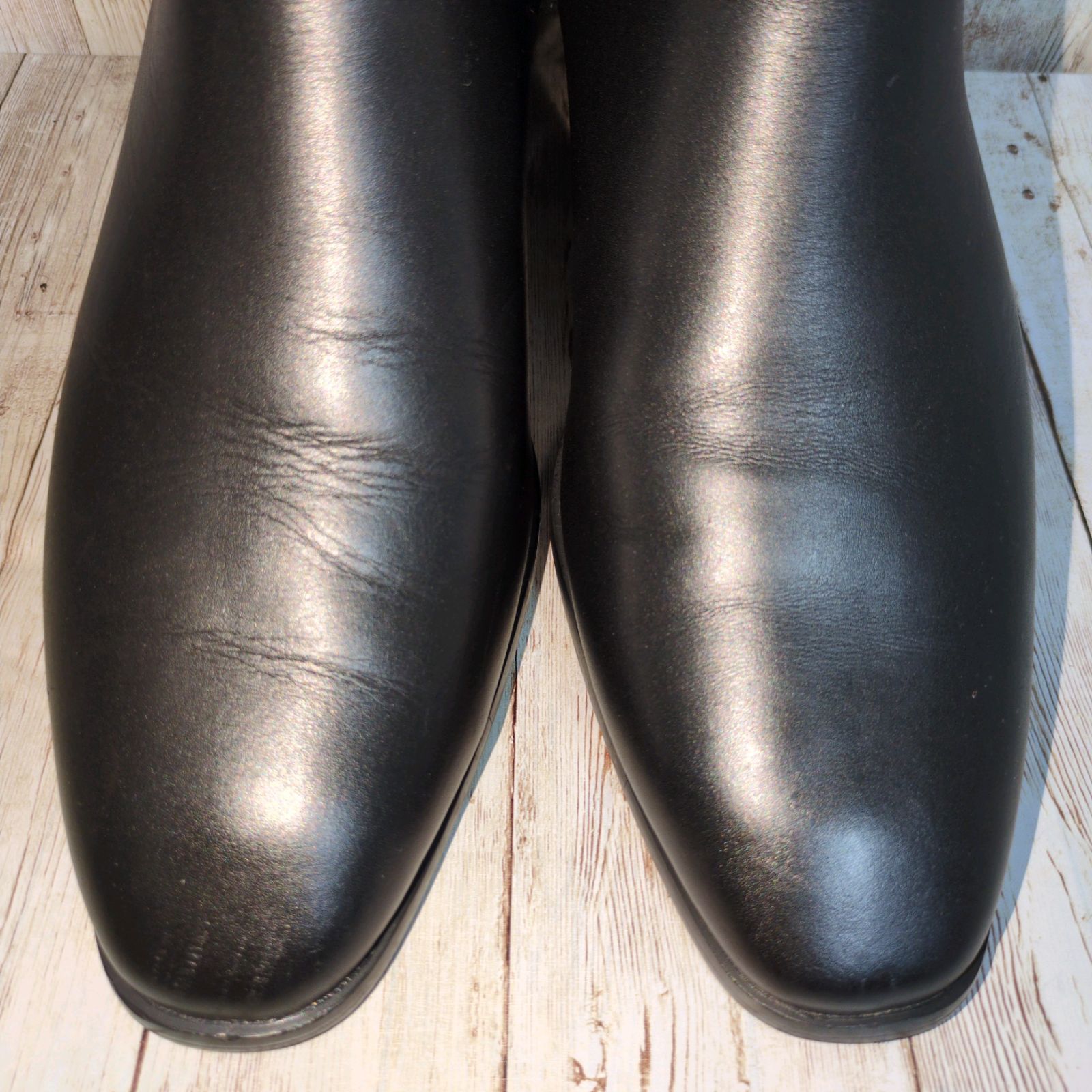 Lui s ルイス ヒールブーツ レザー サイドジップブーツ メンズ革靴 25.5 26 cm相当 ブラック 黒