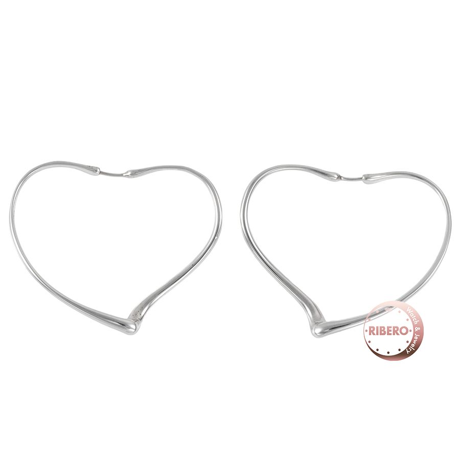 TIFFANY-Co. ティファニー エルサペレッティ オープン ハート フープ ピアス ミディアム イヤリング シルバー