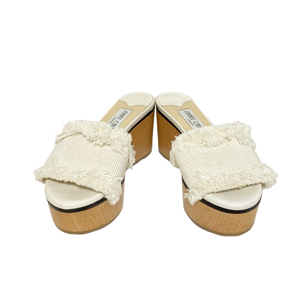 JIMMY CHOO(ジミーチュウ) サンダル 36 レディース - アイボリー